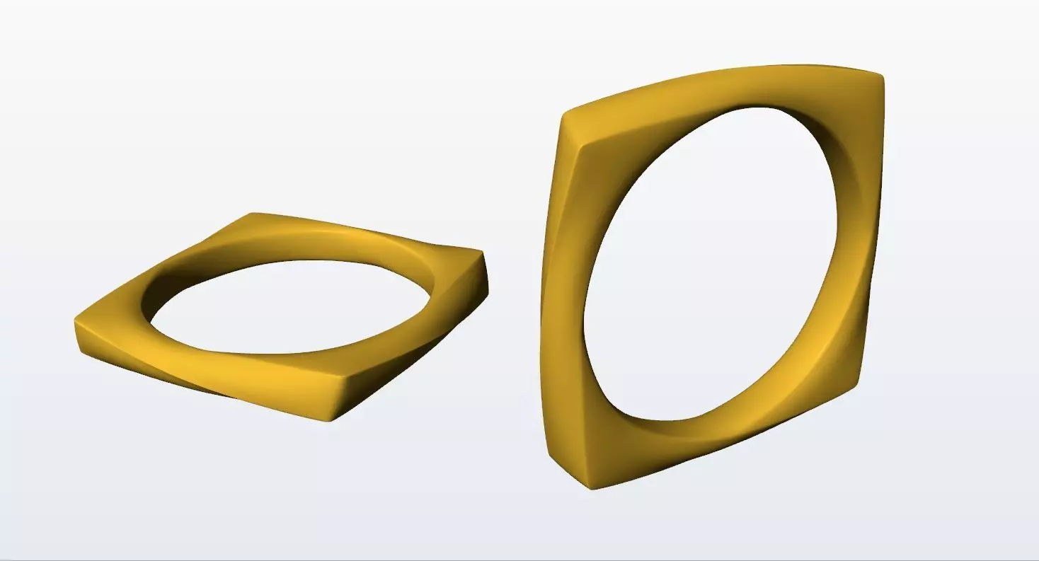 JEWELRY RING Twisted square ring Free 3D print model