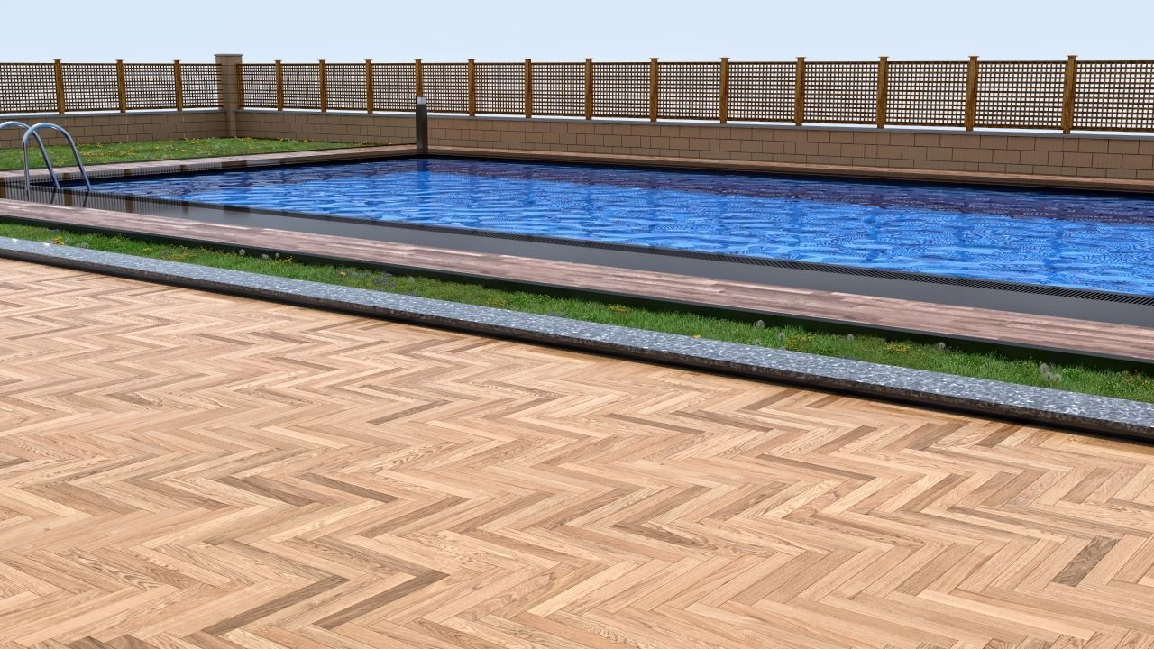 House with pool 3D model_6