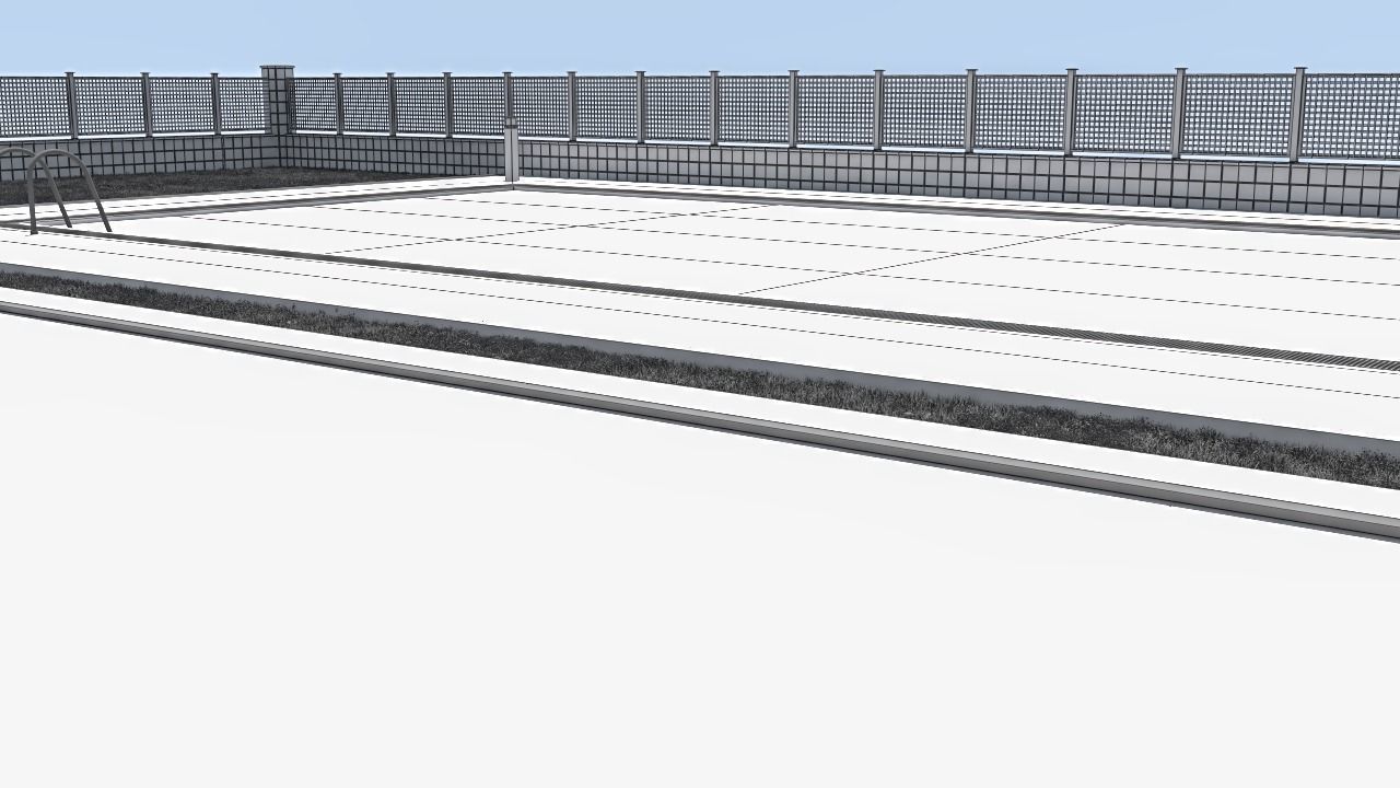 House with pool 3D model_7