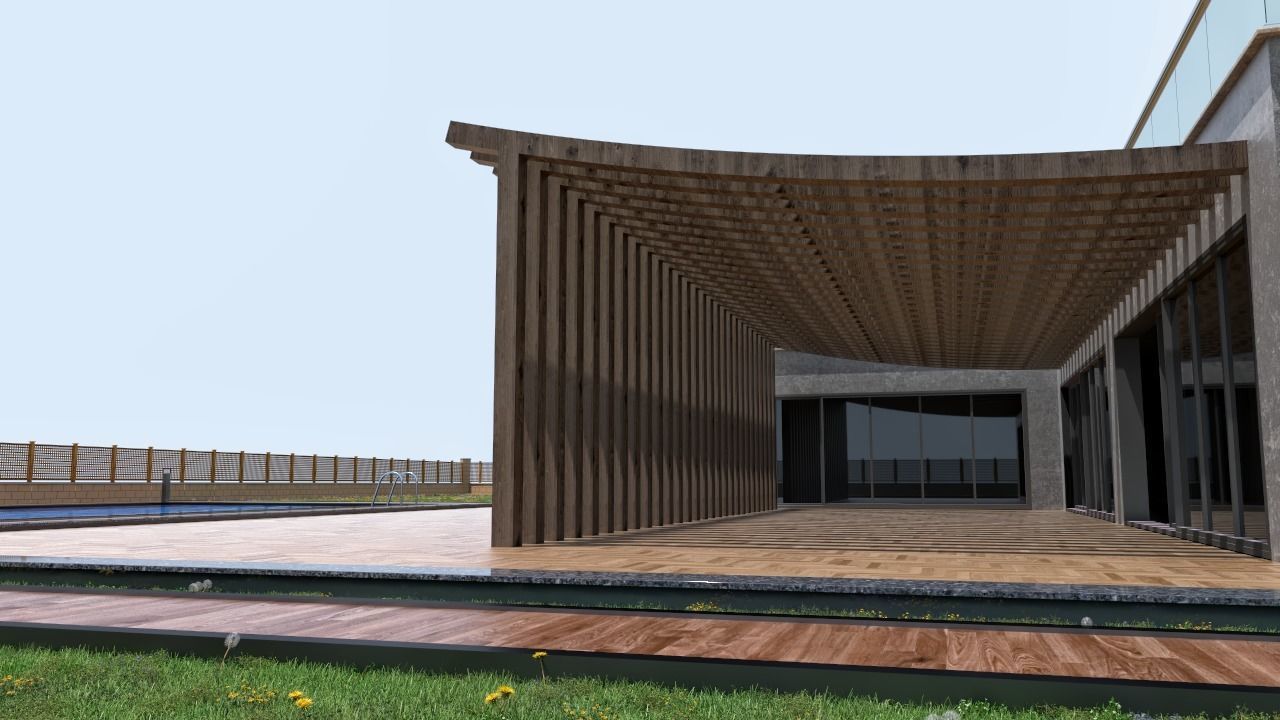 House with pool 3D model_8