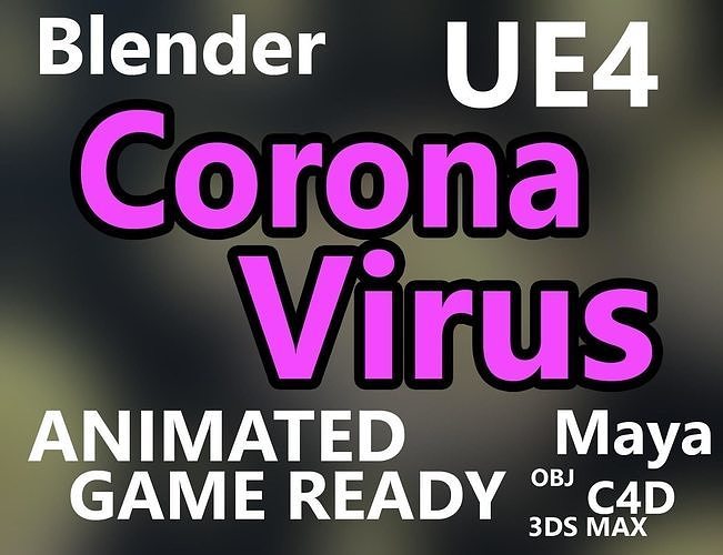 virus corvid-19 coronavirus corona Low-poly 3D model