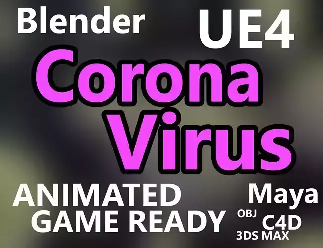 virus corvid-19 coronavirus corona Low-poly 3D model
