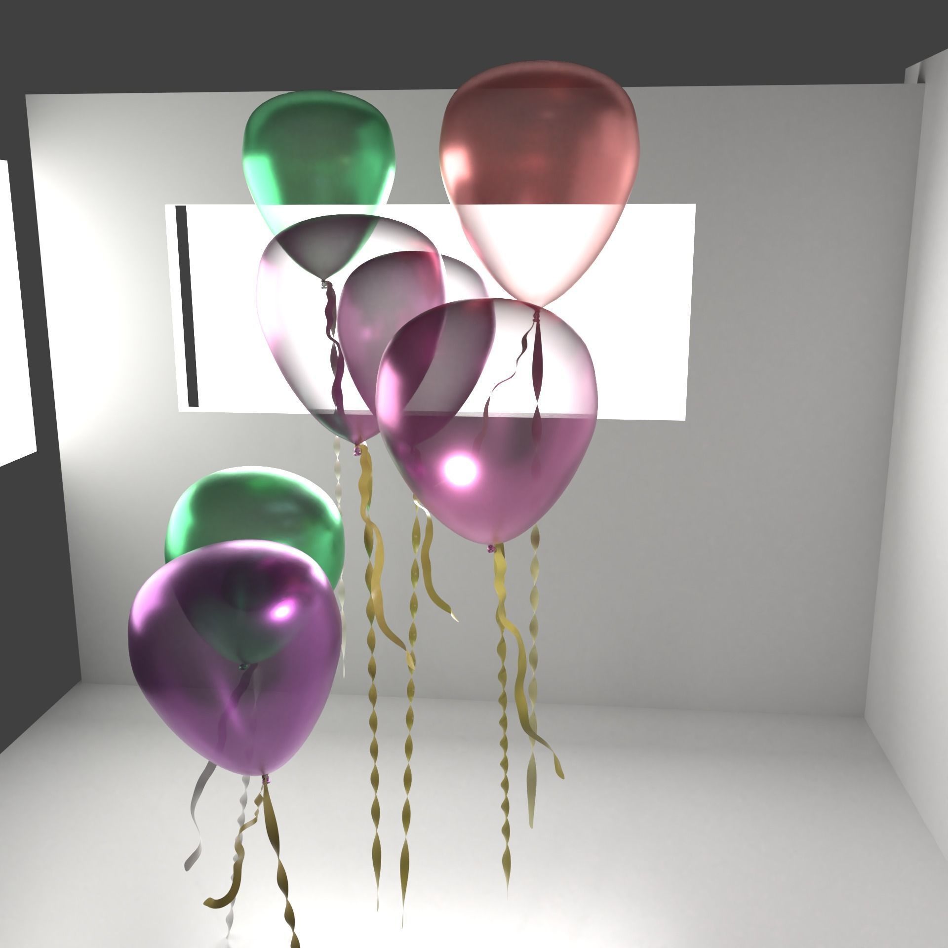 Random Color Metallic Balloon 2 3D model_1