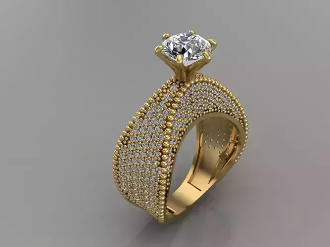 GC GOLD T148- Diamond solitarie gold ring 