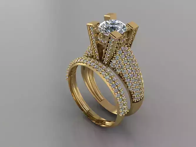 GC GOLD T149- Diamond solitarie gold ring 