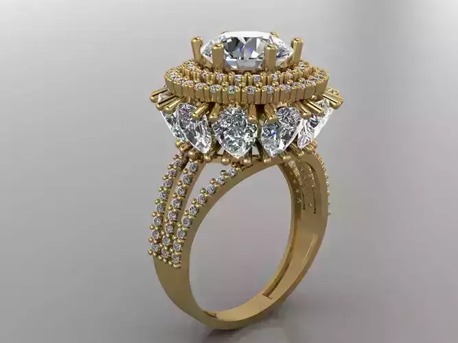 GC GOLD T151- Diamond solitarie gold ring 