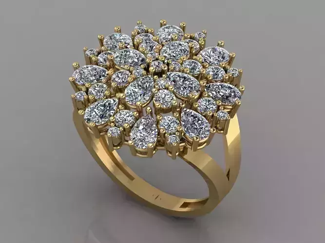 GC GOLD T153- Diamond solitarie gold ring 
