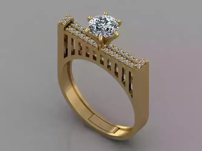 GC GOLD T154- Diamond solitarie gold ring 