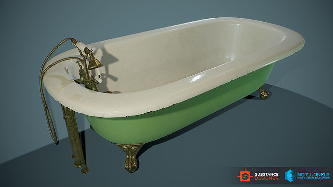 PBR Clawfoot Tube Low-poly 3D model