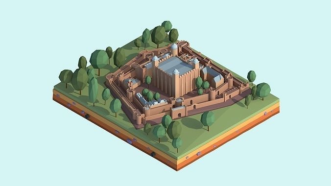 Cartoon Low Poly Tower Of London Low-poly 3D model