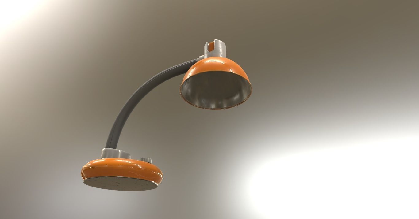 Desk Lamp Without Bulb Or Fluorescent Low-poly 3D model_5