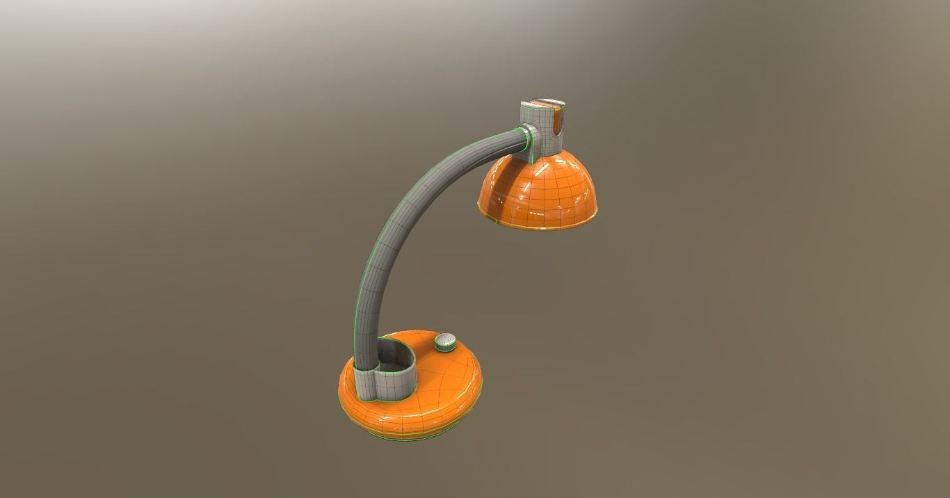 Desk Lamp Without Bulb Or Fluorescent Low-poly 3D model_1