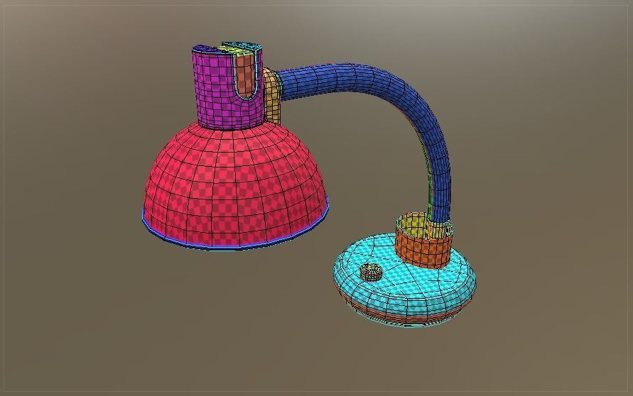 Desk Lamp Without Bulb Or Fluorescent Low-poly 3D model_2