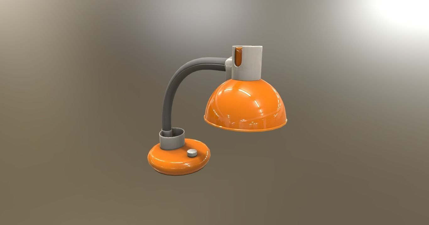 Desk Lamp Without Bulb Or Fluorescent Low-poly 3D model_4