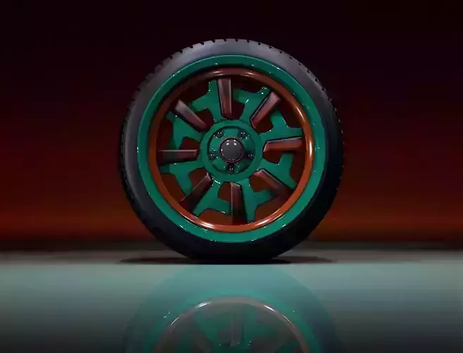 C8PFL wheel Low-poly 3D model