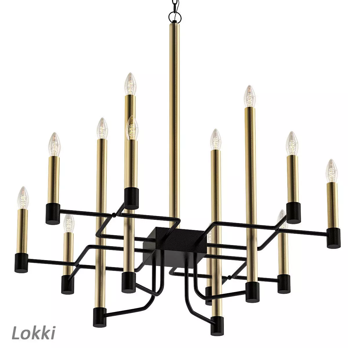 lokki loki chandelier in gold 3D model