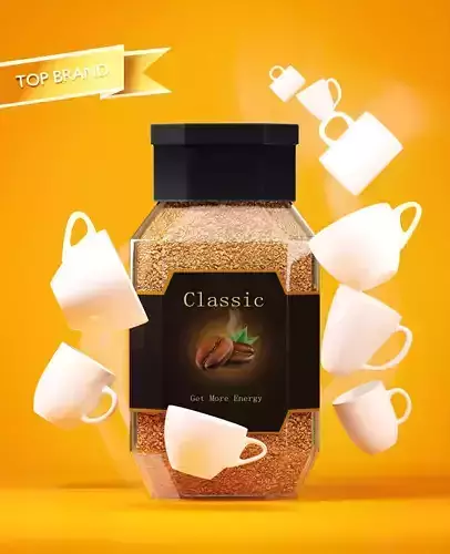 Instant coffee jar Free 3D model