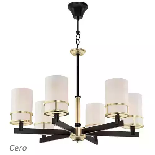 cero2 chandelier with brass and shades