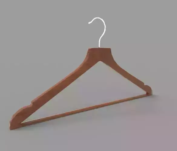 Hanger wooden Low-poly 3D model