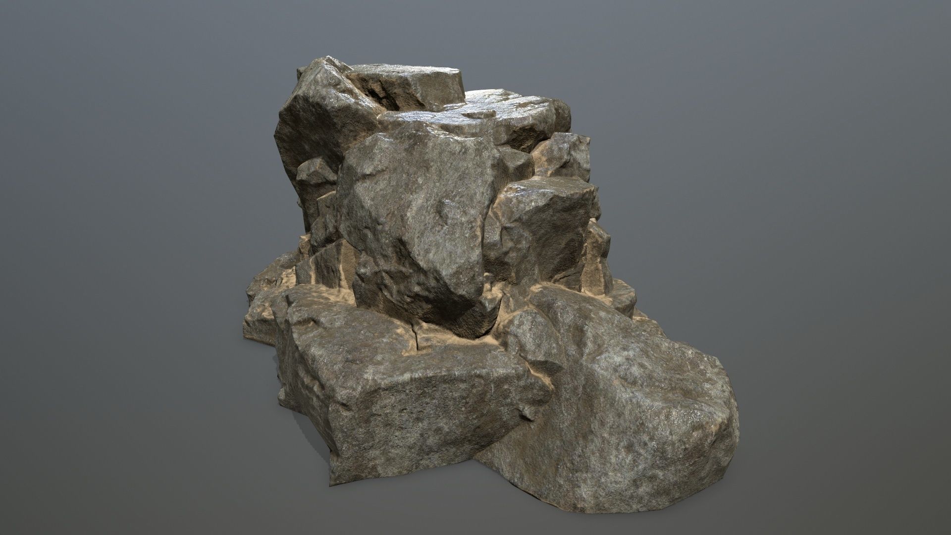 desert rocks Low-poly 3D model_7
