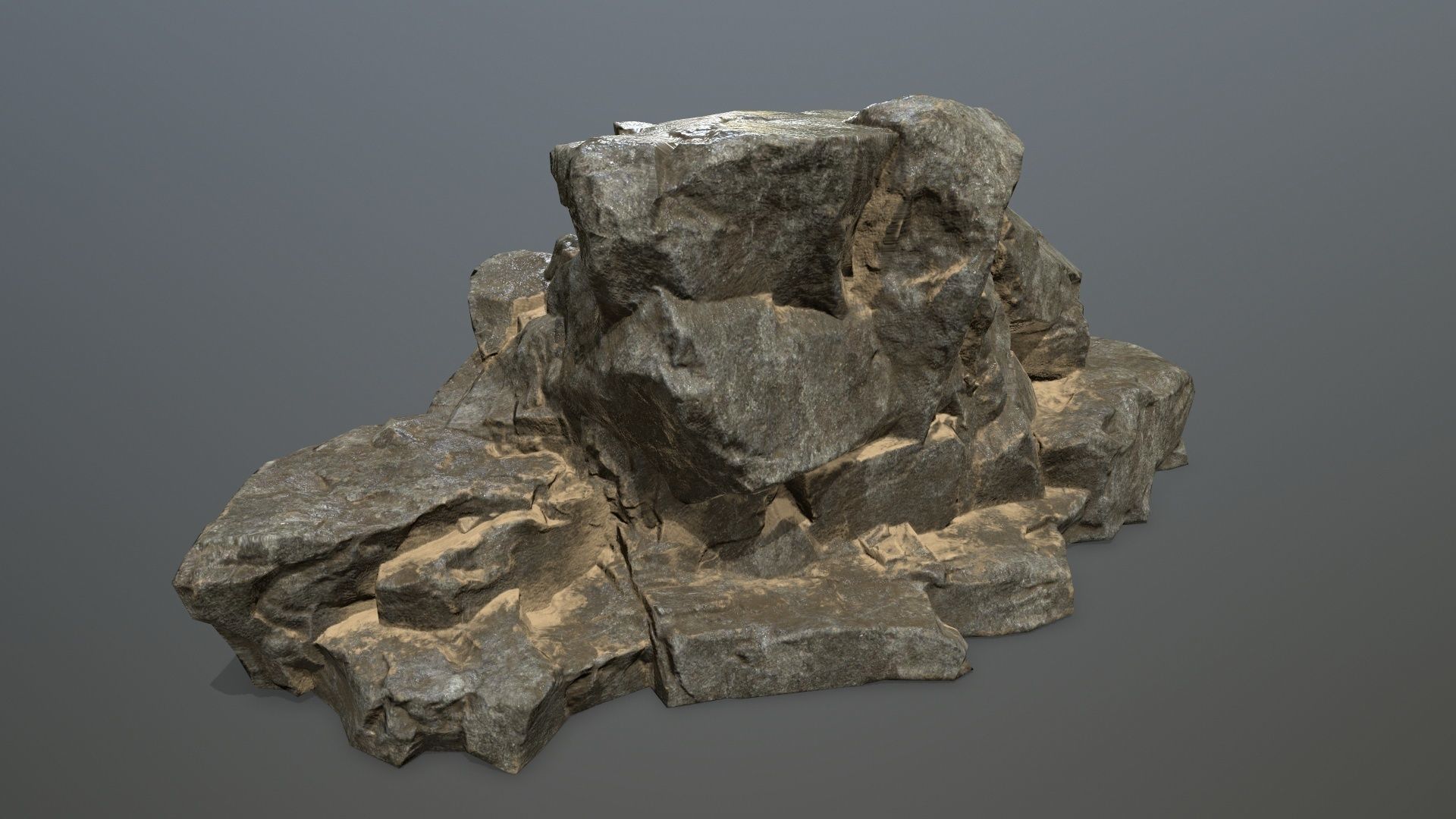 desert rocks Low-poly 3D model_5