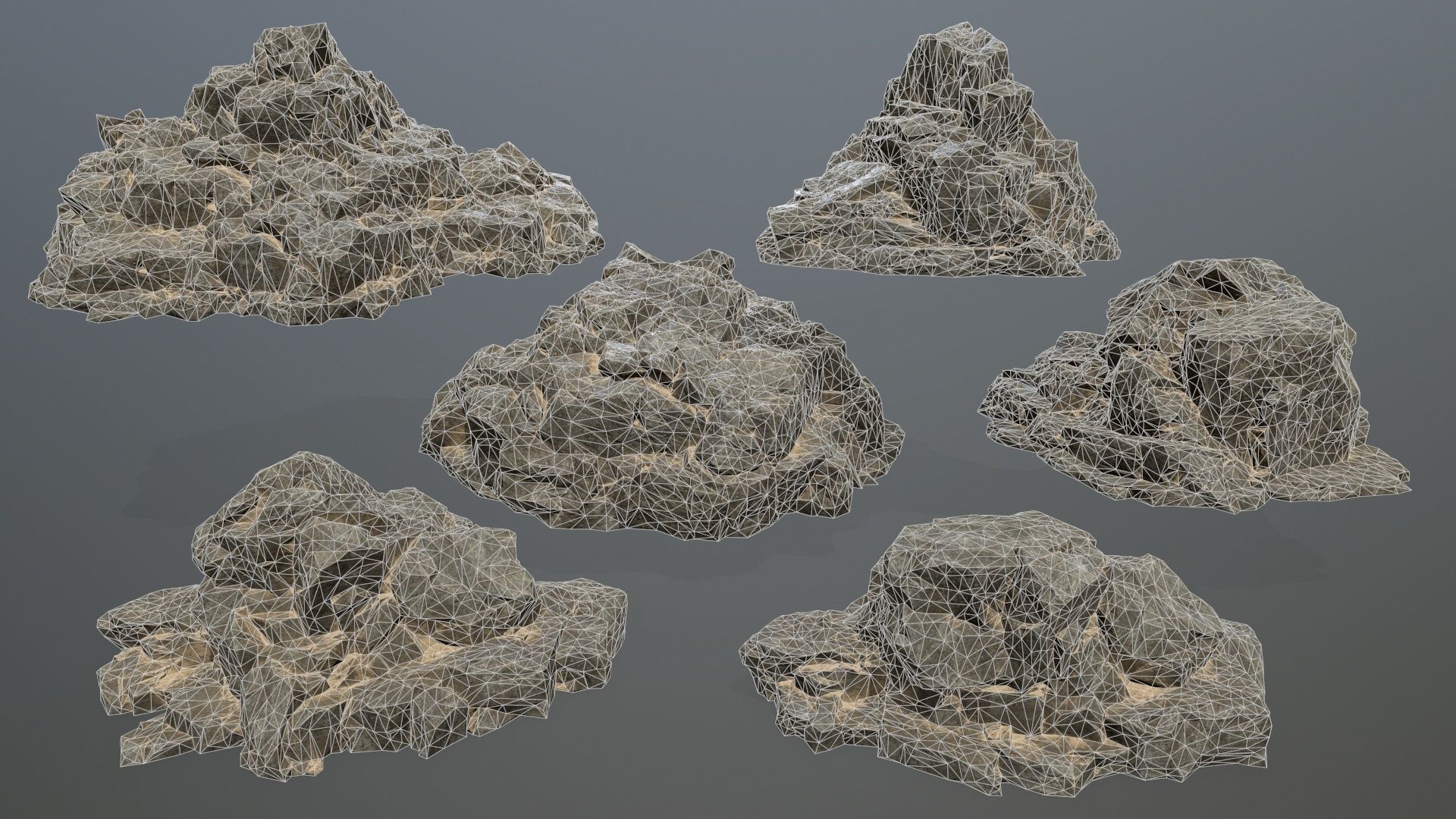 desert rocks Low-poly 3D model_28
