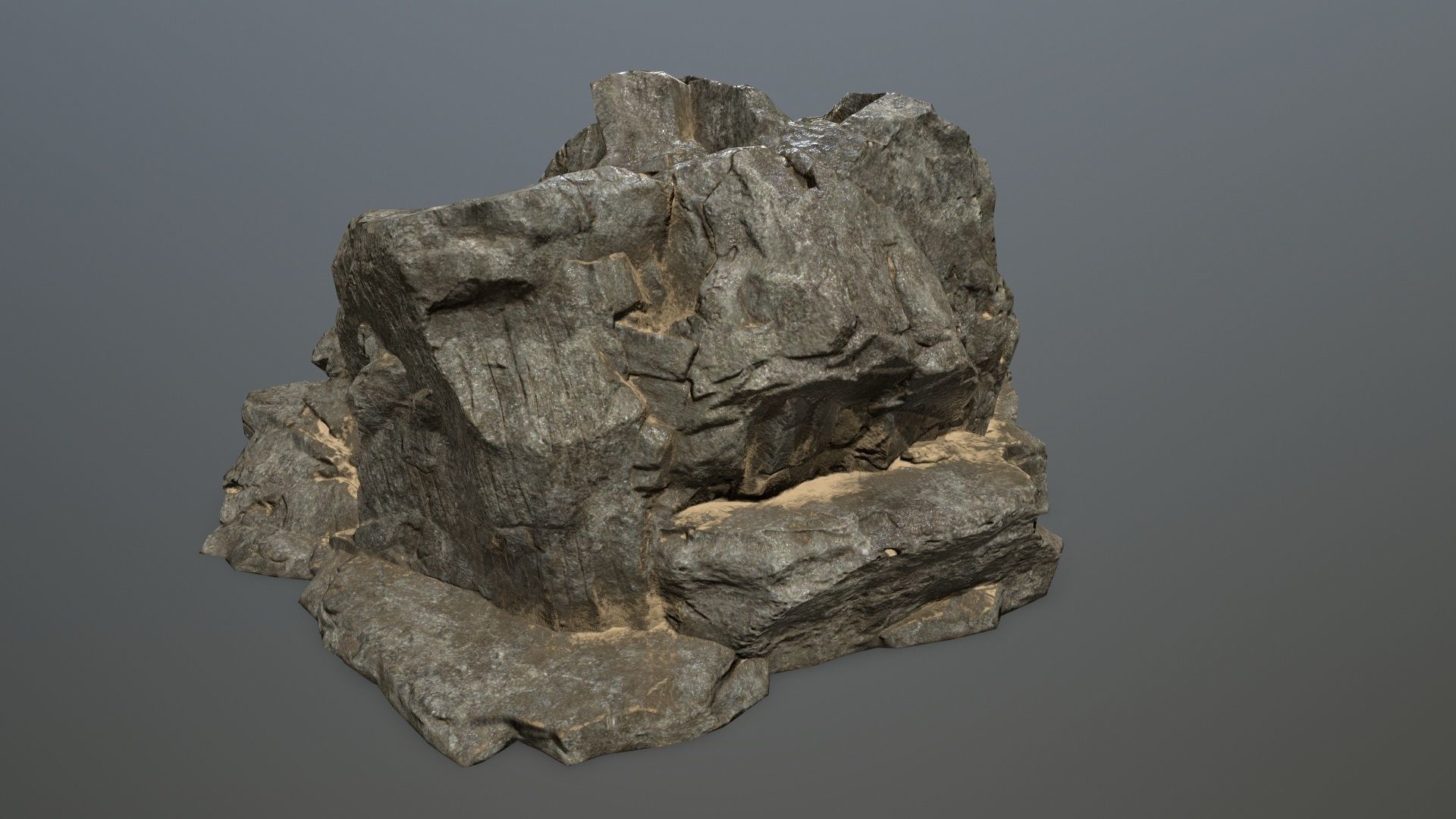desert rocks Low-poly 3D model_4