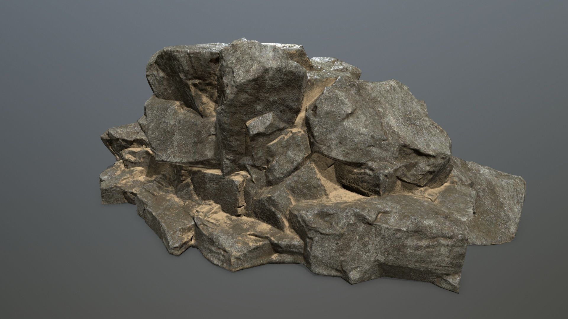 desert rocks Low-poly 3D model_6