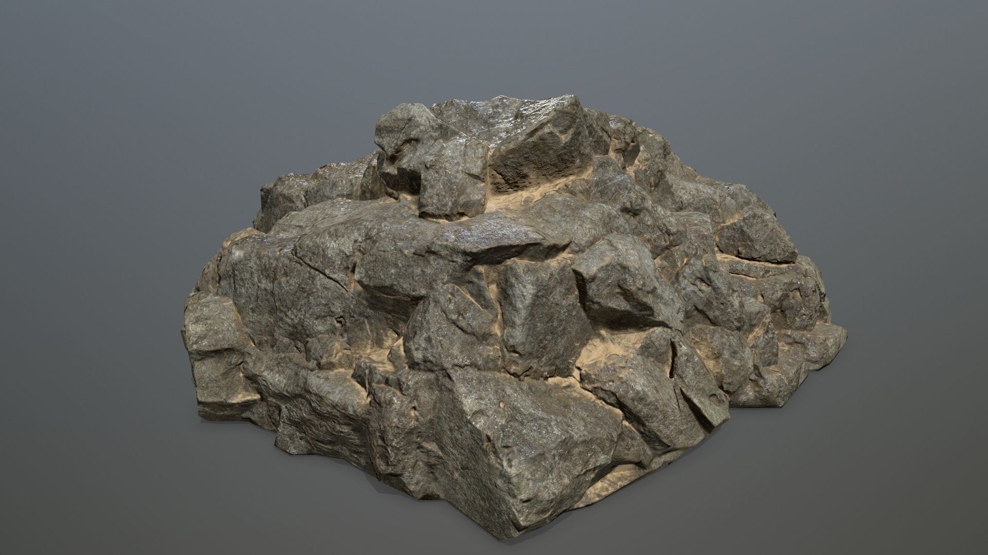 desert rocks Low-poly 3D model_19