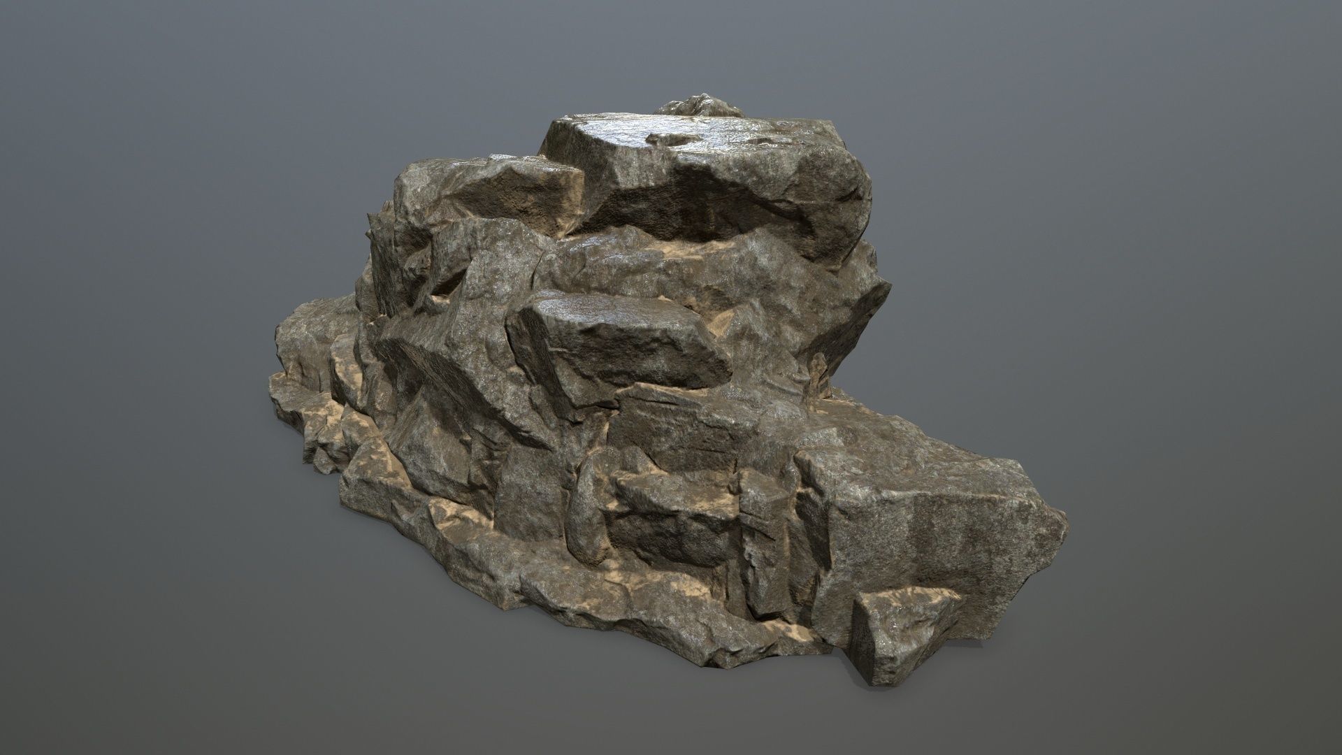 desert rocks Low-poly 3D model_8
