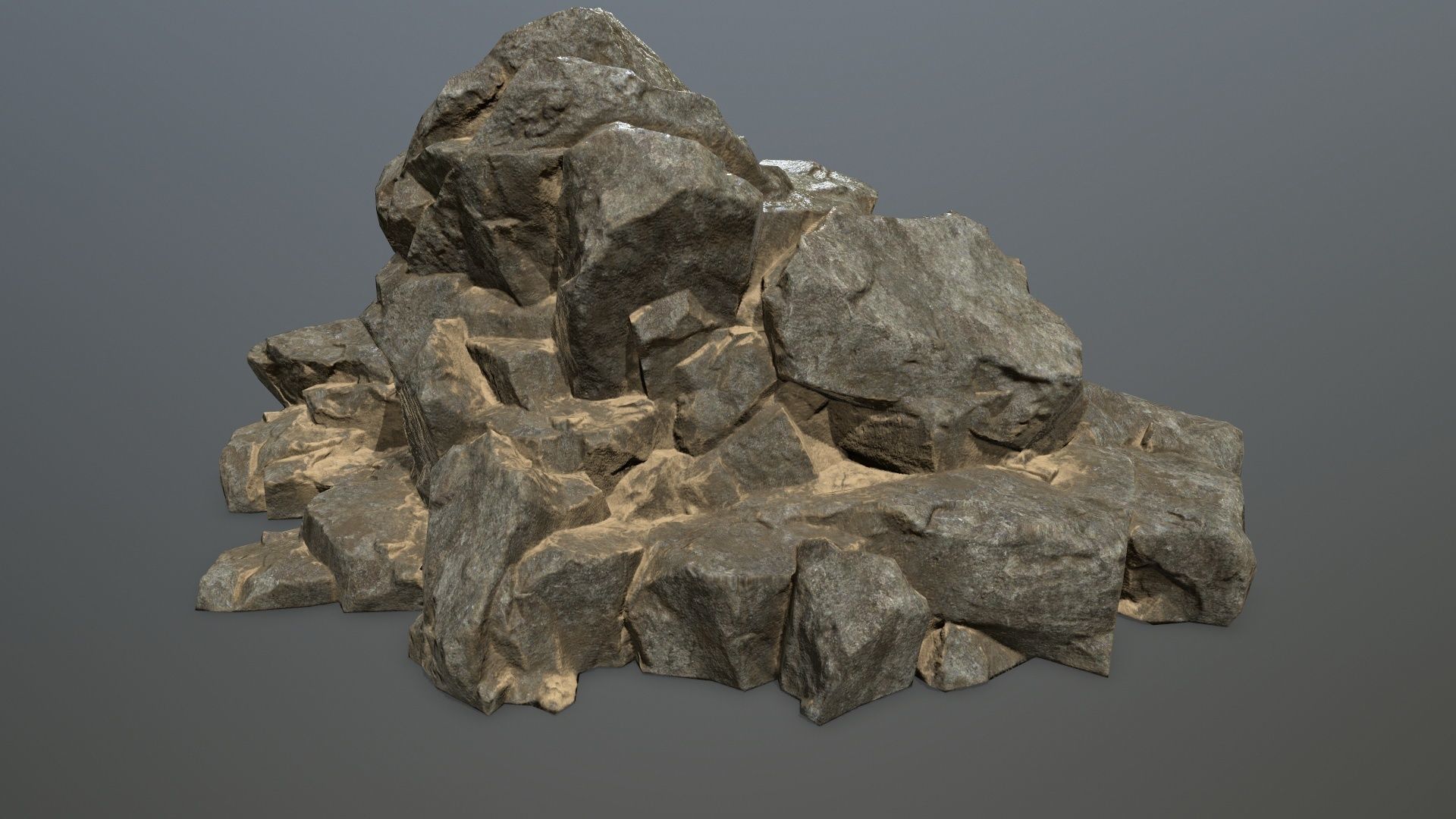 desert rocks Low-poly 3D model_26