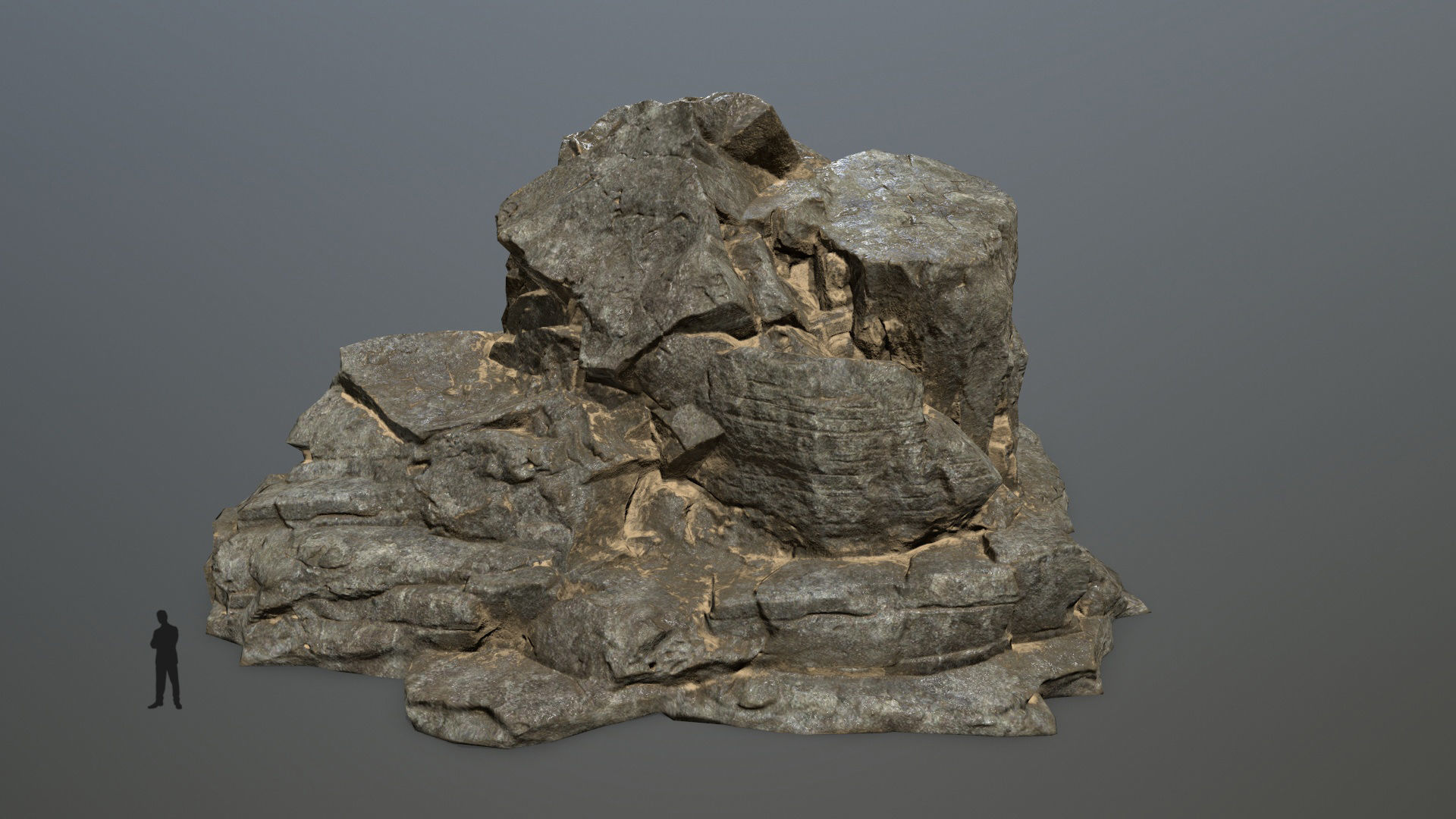 desert rocks Low-poly 3D model_1