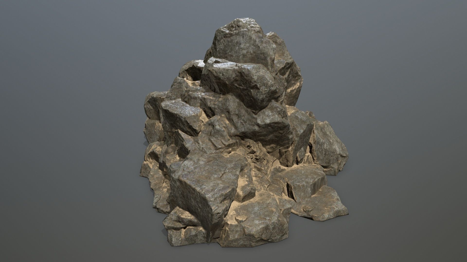 desert rocks Low-poly 3D model_15