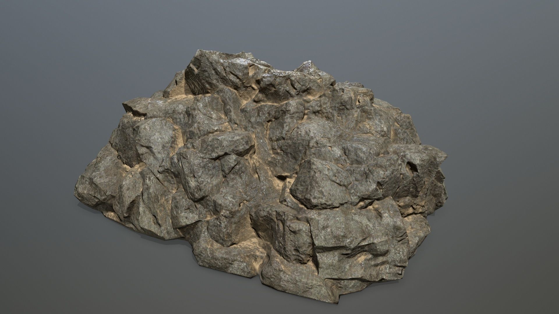 desert rocks Low-poly 3D model_13