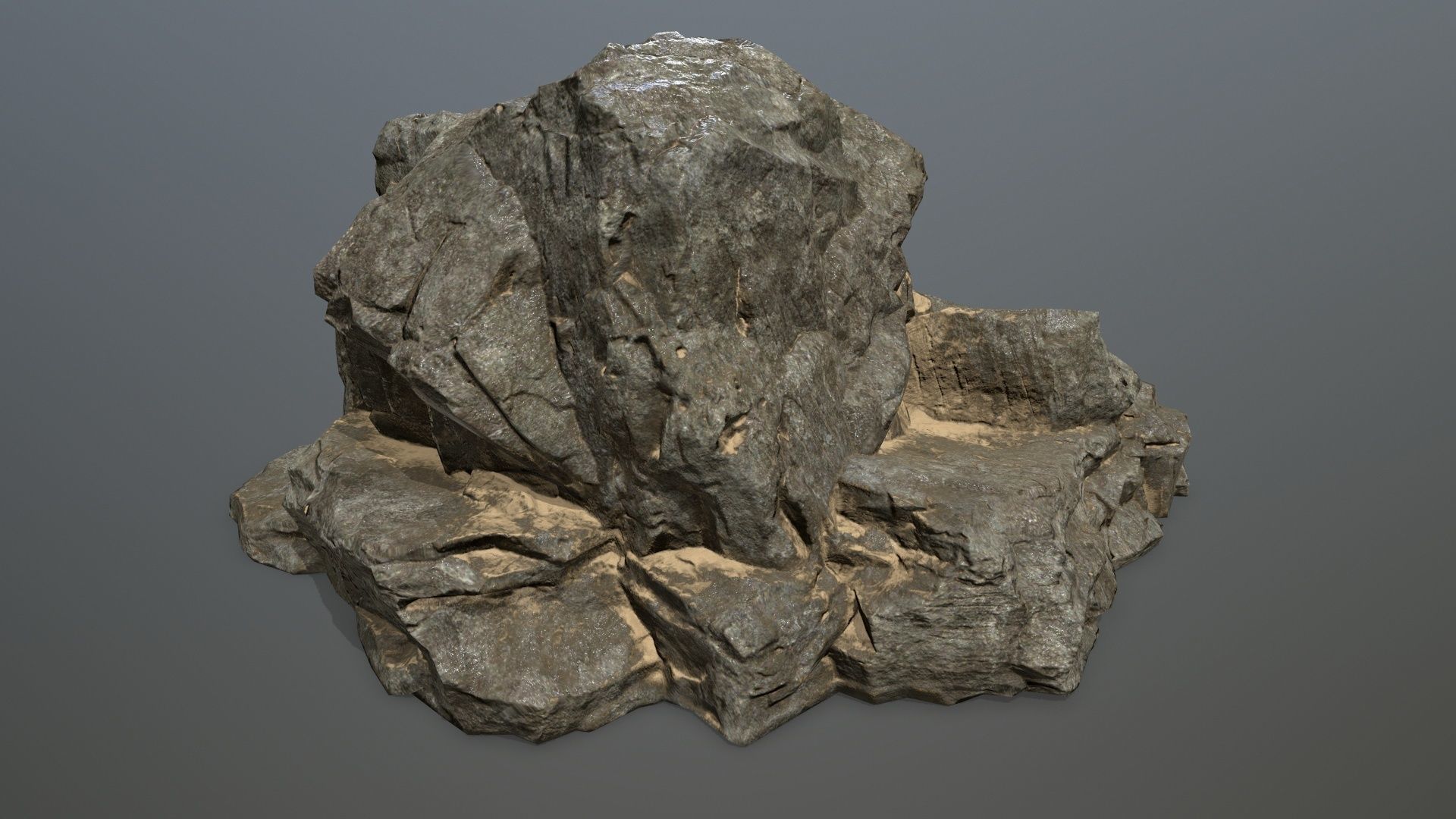 desert rocks Low-poly 3D model_3