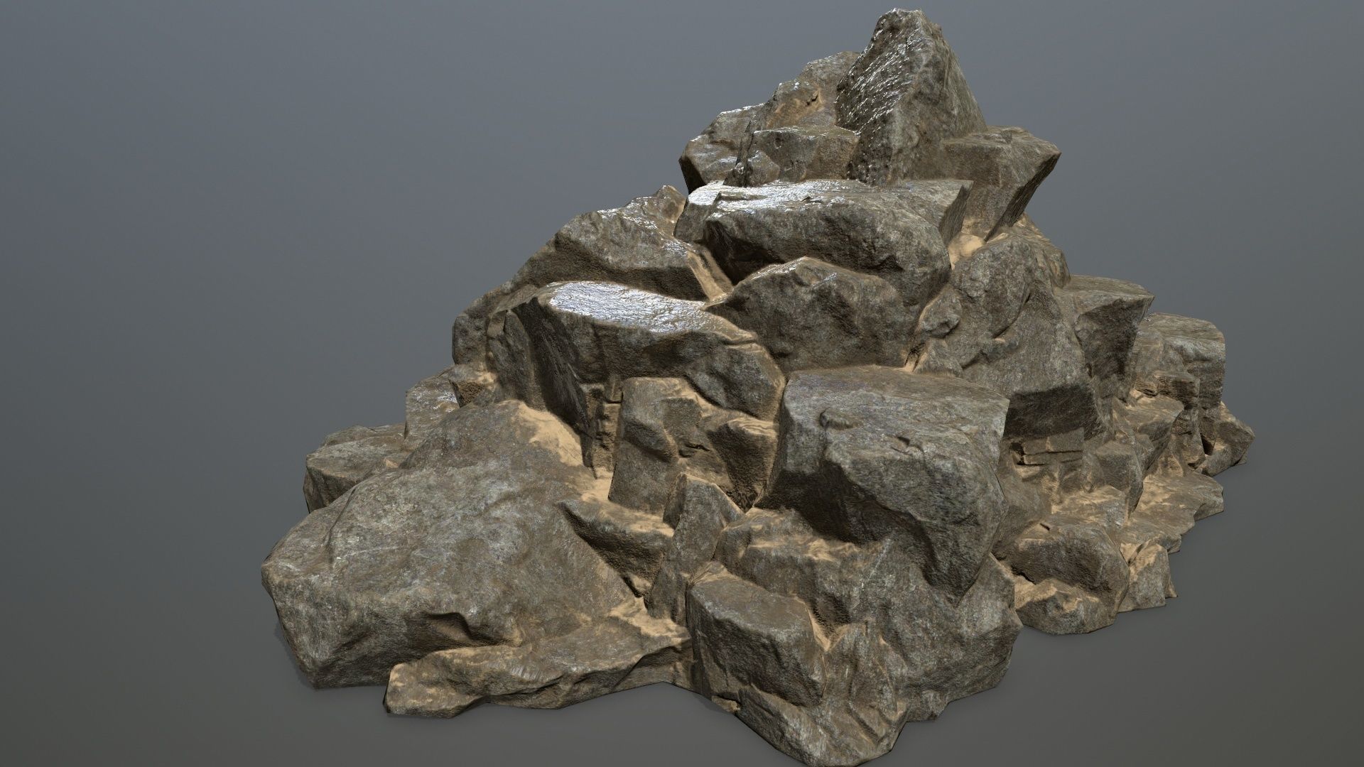 desert rocks Low-poly 3D model_17