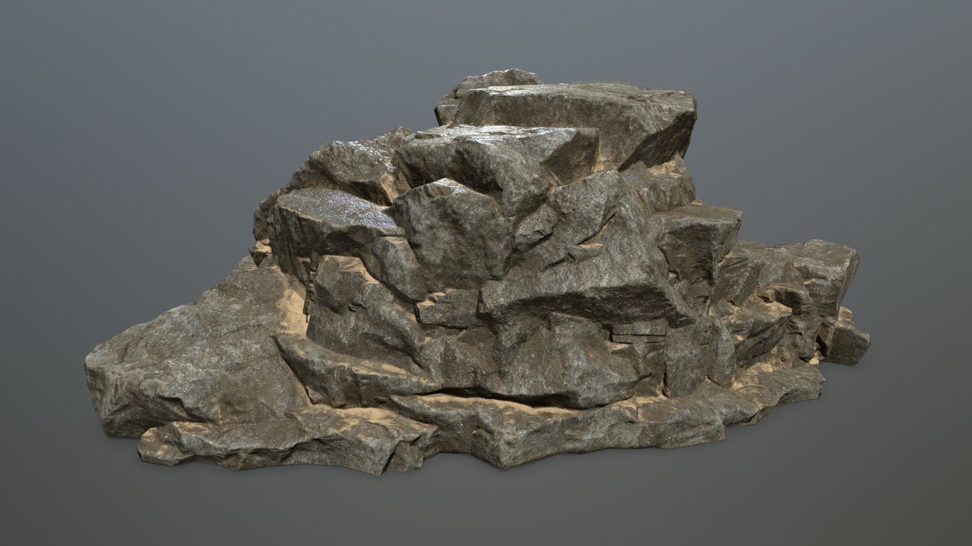 desert rocks Low-poly 3D model_23