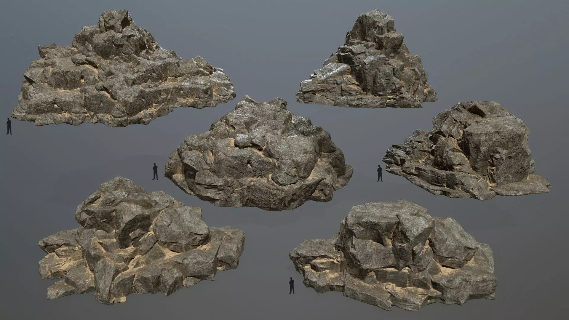 desert rocks Low-poly 3D model_0