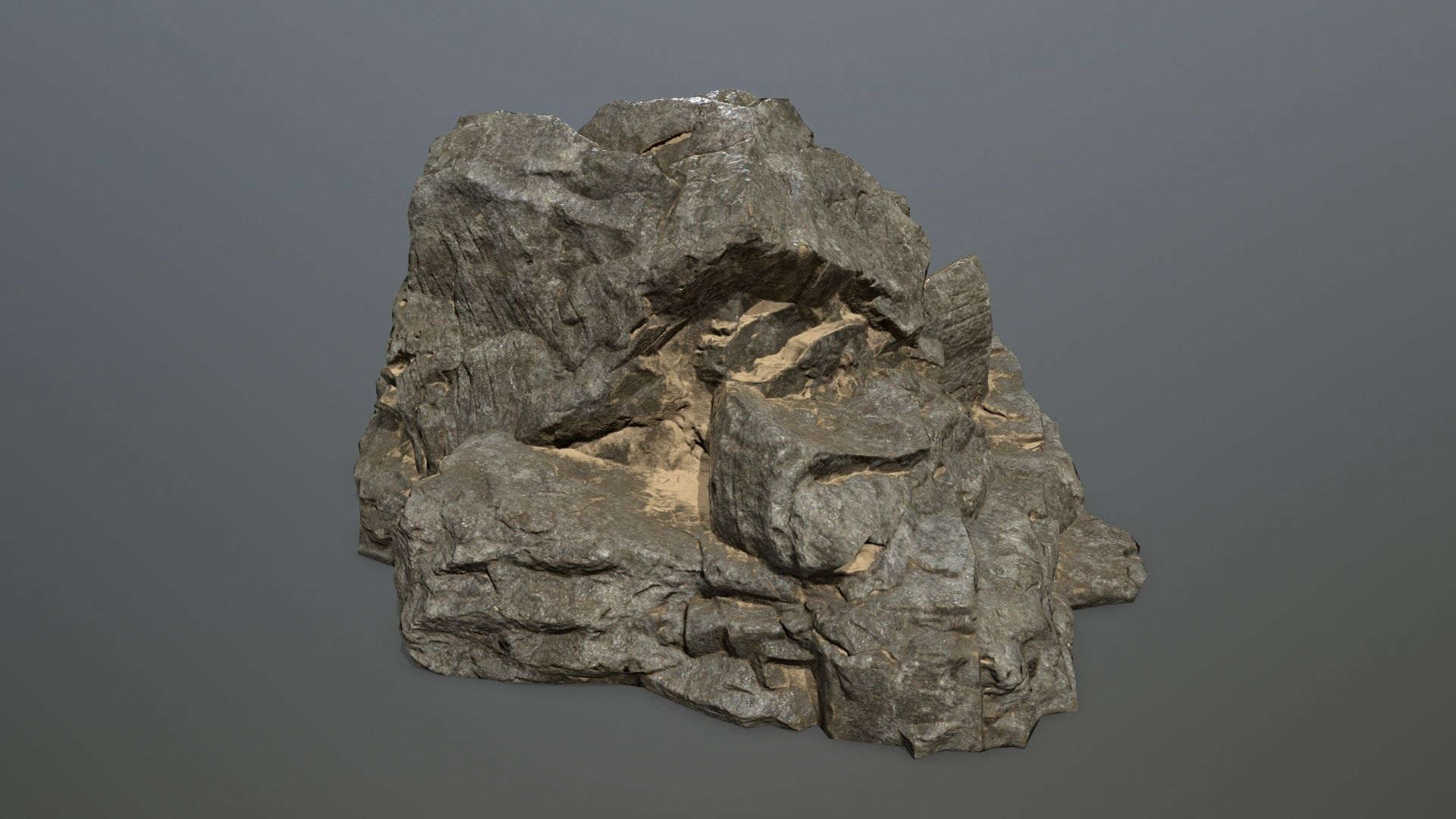 desert rocks Low-poly 3D model_2