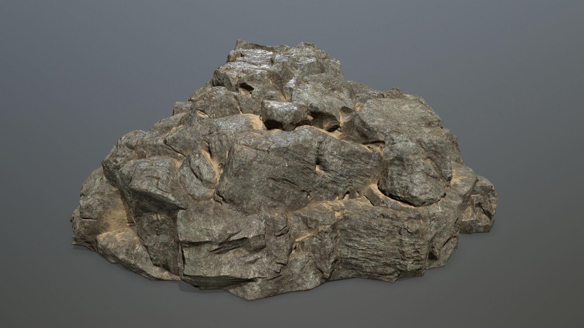 desert rocks Low-poly 3D model_21