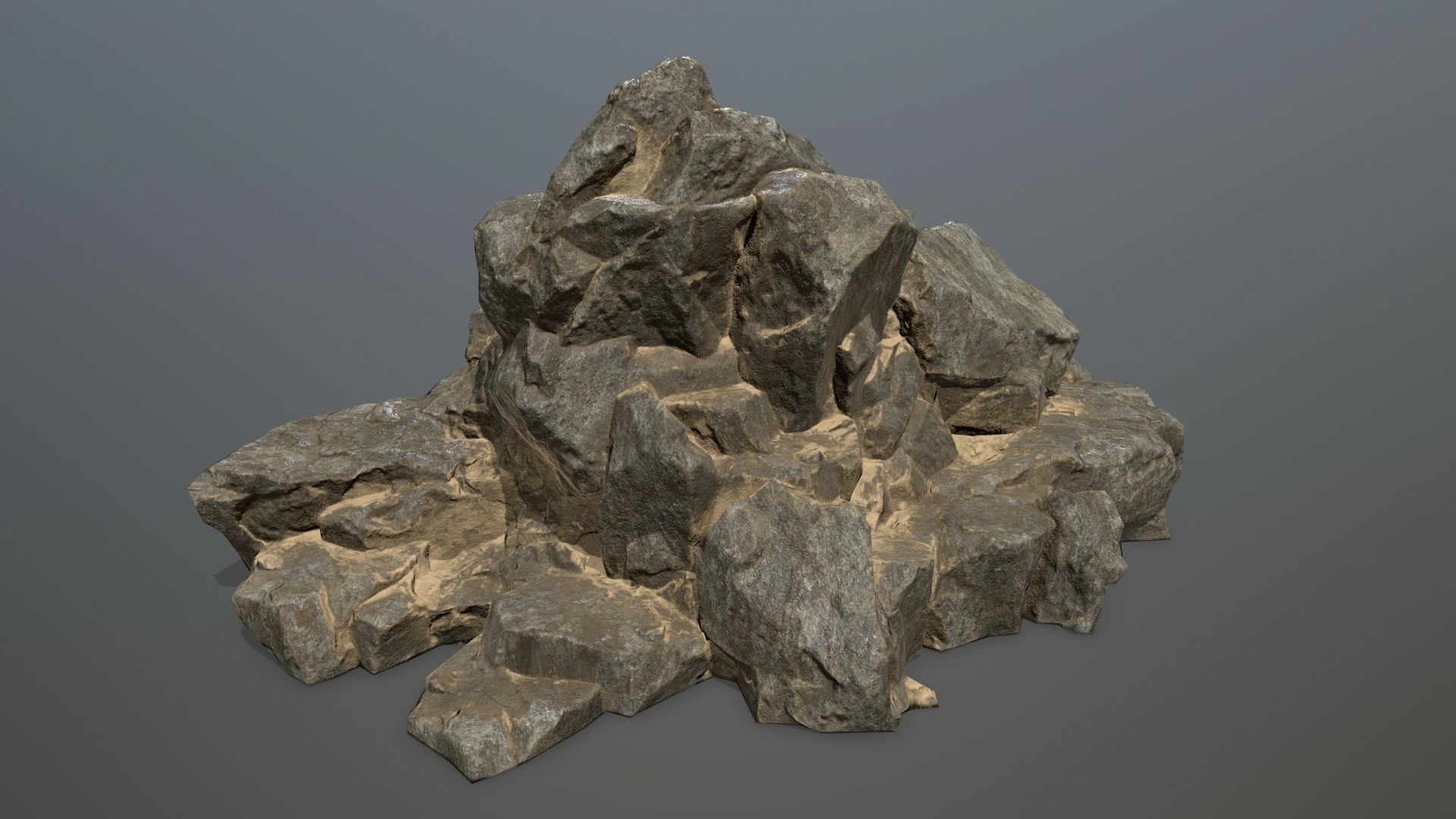 desert rocks Low-poly 3D model_20