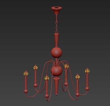 lightstar chandelier with glass candle holders 3D model_4
