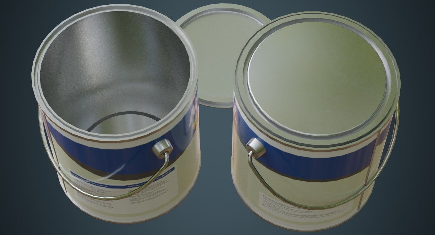 Paint Can 2A Low-poly 3D model_1
