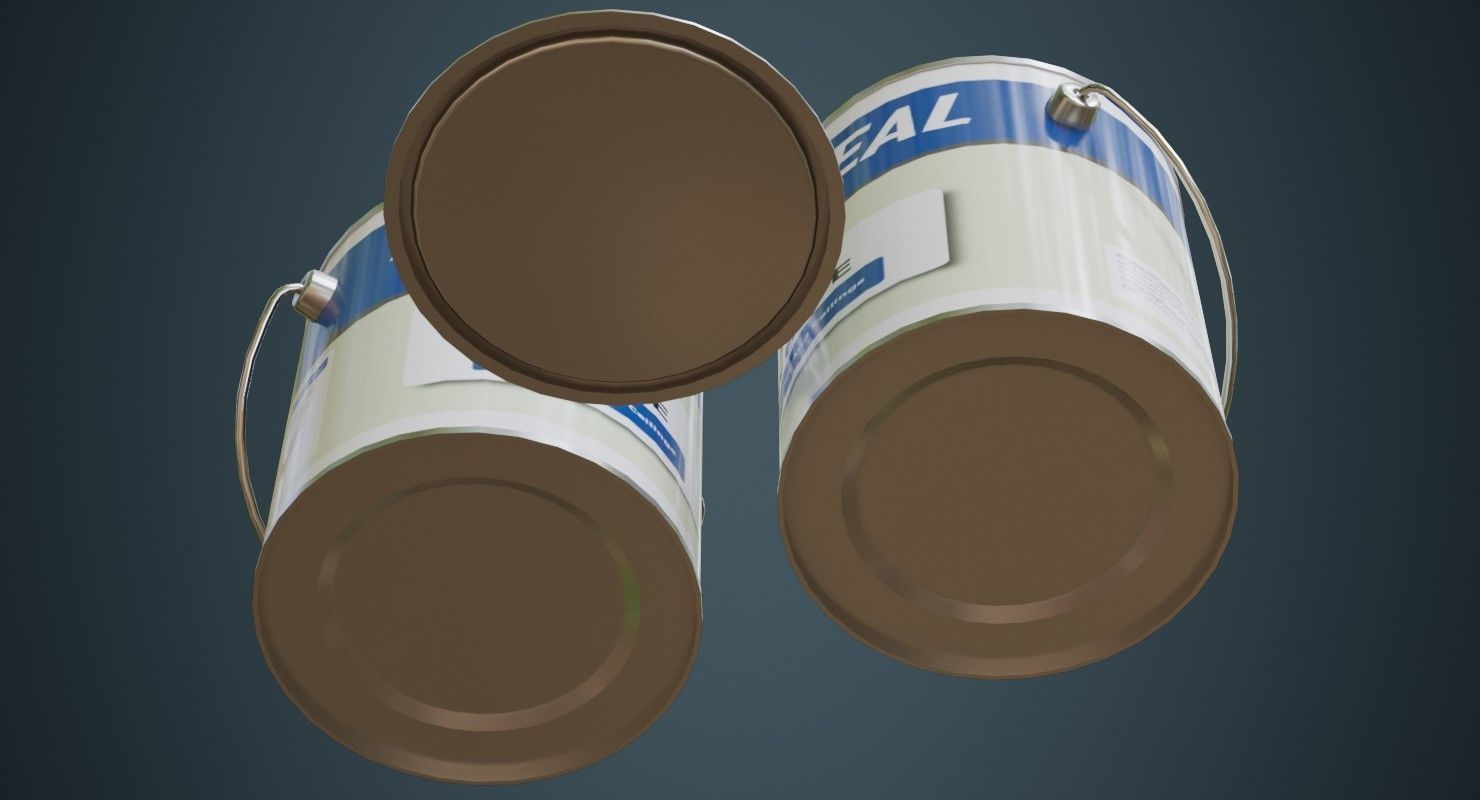 Paint Can 2A Low-poly 3D model_2