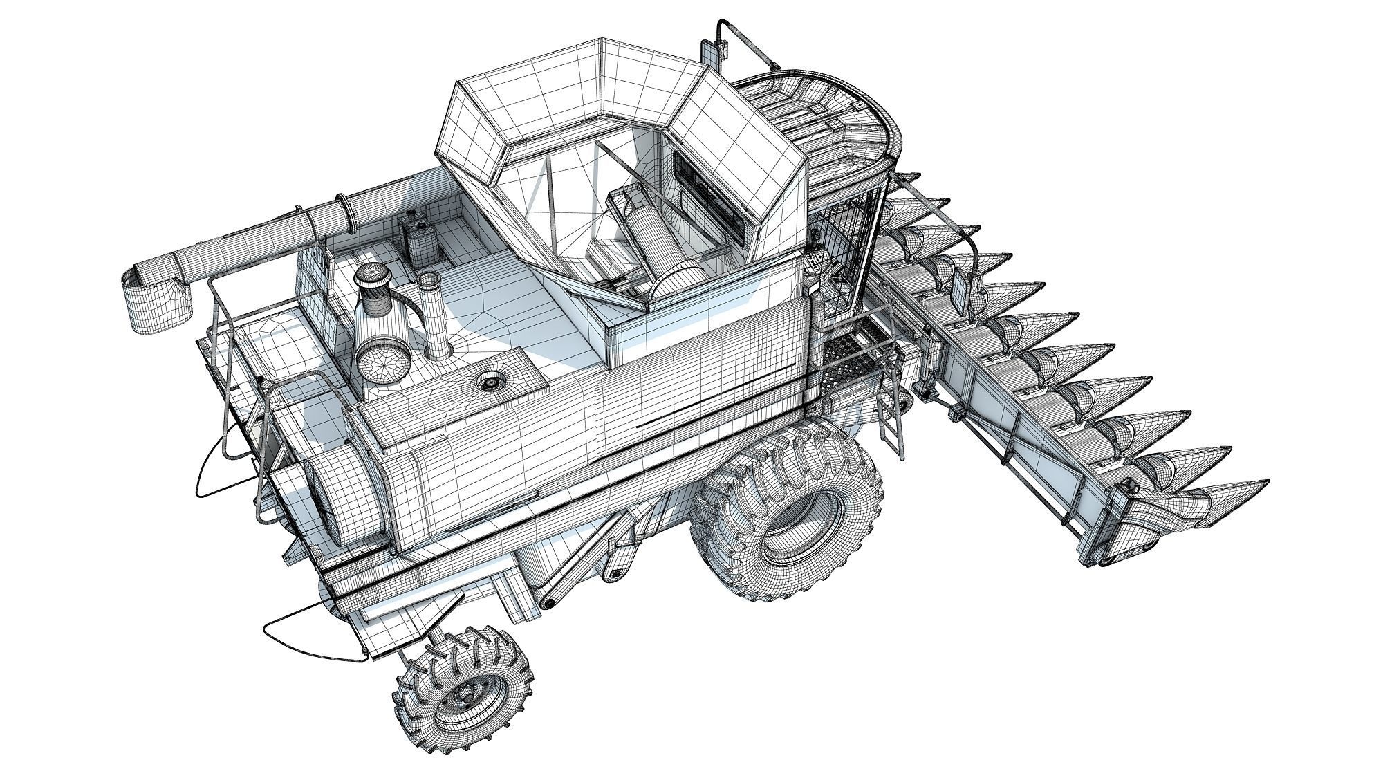 Combine harvester 3D model_18