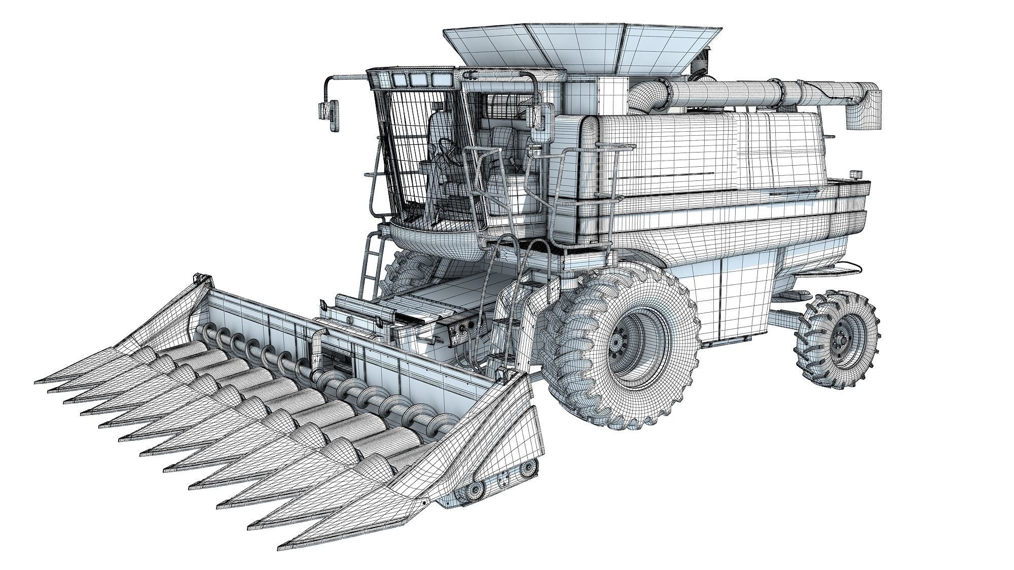 Combine harvester 3D model_16