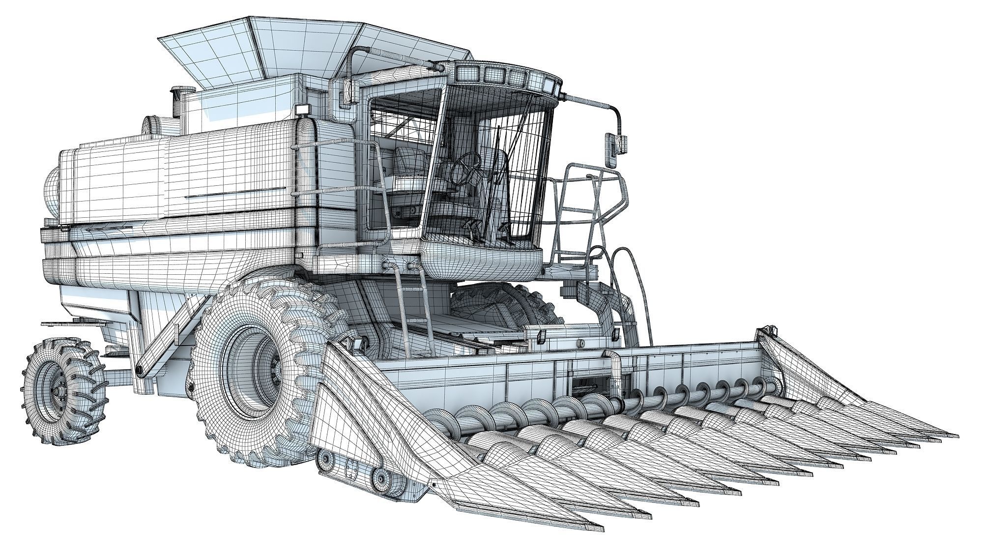 Combine harvester 3D model_19