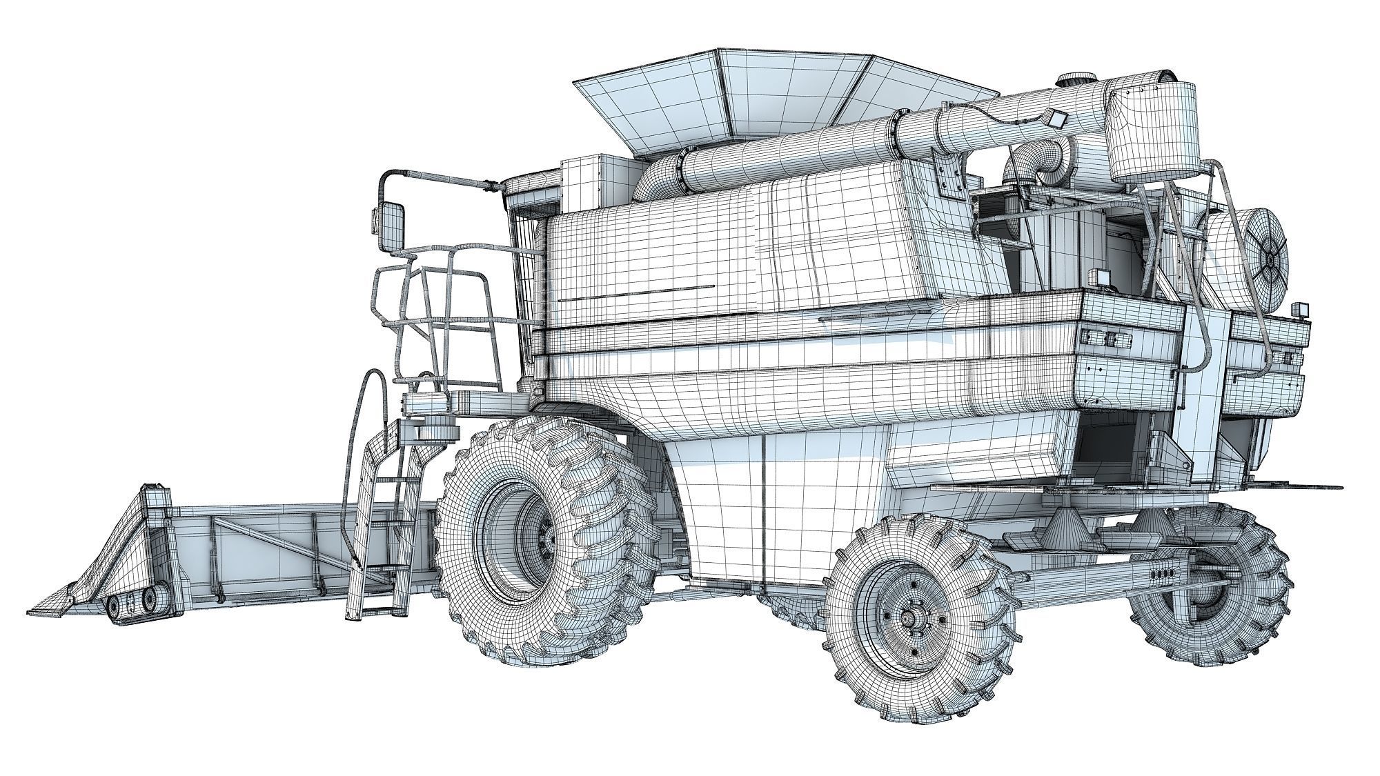 Combine harvester 3D model_17