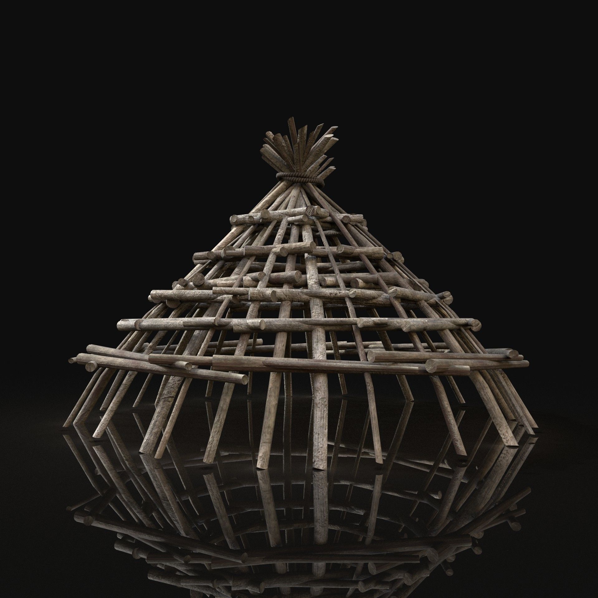 Next Gen AAA Improvised Fish Trap Animal Bird Cage Locker Low-poly 3D model_3