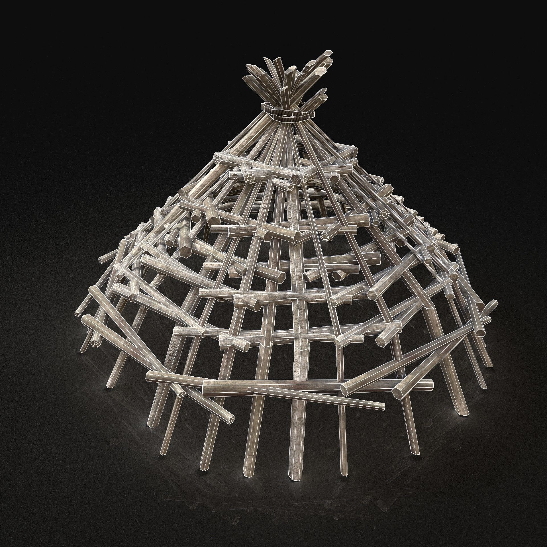 Next Gen AAA Improvised Fish Trap Animal Bird Cage Locker Low-poly 3D model_4